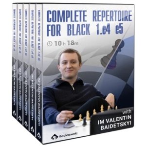 Complete Repertoire for Black 1.e4 e5 with IM Valentin Baidetskyi Jan 2025 + PGN